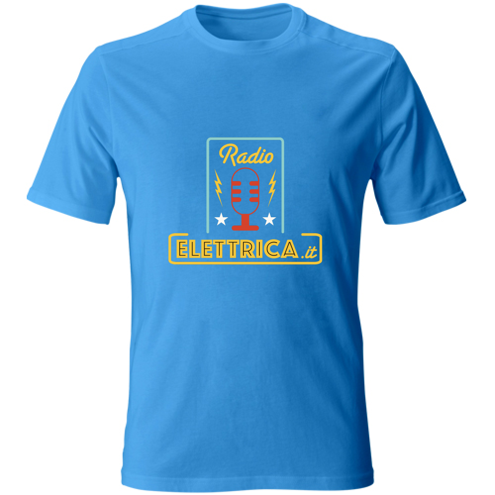 T-Shirt Io ascolto Radio Elettrica (fronte : retro) azzurra (unisex)