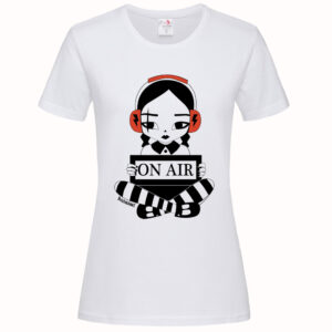 t-shirt donna radio elettrica on air by disturbiart